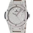 腕時計 ウブロ HUBLOT クラシックフュージョン チタニウム フルパヴェ 542.NX.9010.NX.3704 自動巻き メンズ 純正ダイヤ デイト