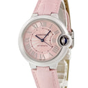 腕時計 カルティエ Cartier バロンブルー33mm WSBB0002 自動巻き レディース ピンク ローマン ギョーシェ 青針 ブルースティール
