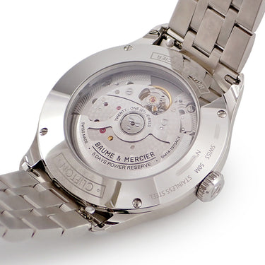 腕時計 ボーム&メルシエ BAUME&MERCIER クリフトン ボーマティック M0A10552 自動巻き メンズ 未使用 ホワイト ムーンフェイズ デイト