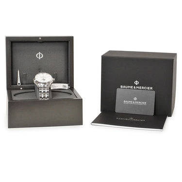 腕時計 ボーム&メルシエ BAUME&MERCIER クリフトン ボーマティック M0A10552 自動巻き メンズ 未使用 ホワイト ムーンフェイズ デイト