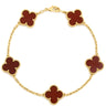 ヴァンクリーフアーペル Van Cleef & Arpels ヴィンテージアルハンブラ VCARD35500 レッド×イエローゴールド K18YG カーネリアン ブレスレット 750YG 18金 カーネリアン 5モチーフ