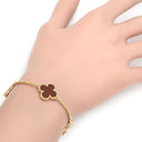 ヴァンクリーフアーペル Van Cleef & Arpels ヴィンテージアルハンブラ VCARD35500 レッド×イエローゴールド K18YG カーネリアン ブレスレット 750YG 18金 カーネリアン 5モチーフ