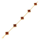 ヴァンクリーフアーペル Van Cleef & Arpels ヴィンテージアルハンブラ VCARD35500 レッド×イエローゴールド K18YG カーネリアン ブレスレット 750YG 18金 カーネリアン 5モチーフ