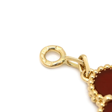 ヴァンクリーフアーペル Van Cleef & Arpels ヴィンテージアルハンブラ VCARD35500 レッド×イエローゴールド K18YG カーネリアン ブレスレット 750YG 18金 カーネリアン 5モチーフ