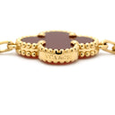 ヴァンクリーフアーペル Van Cleef & Arpels ヴィンテージアルハンブラ VCARD35500 レッド×イエローゴールド K18YG カーネリアン ブレスレット 750YG 18金 カーネリアン 5モチーフ
