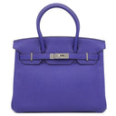 エルメス HERMES バーキン30 ブルーエレクトリック トゴ ハンドバッグ シルバー金具 青