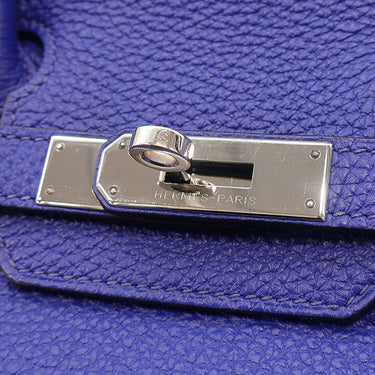 エルメス HERMES バーキン30 ブルーエレクトリック トゴ ハンドバッグ シルバー金具 青