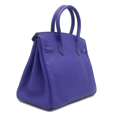 エルメス HERMES バーキン30 ブルーエレクトリック トゴ ハンドバッグ シルバー金具 青