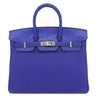 エルメス HERMES バーキン25 タッチ ブルーロワイヤル トゴ アリゲーター ハンドバッグ シルバー金具 青