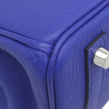 エルメス HERMES バーキン25 タッチ ブルーロワイヤル トゴ アリゲーター ハンドバッグ シルバー金具 青