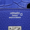 エルメス HERMES バーキン25 タッチ ブルーロワイヤル トゴ アリゲーター ハンドバッグ シルバー金具 青