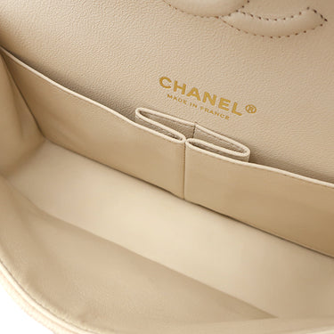 シャネル CHANEL マトラッセ 23 Wチェーン A01113 アイボリー キャビアスキン ショルダーバッグ ゴールド金具 ダブルフラップ
