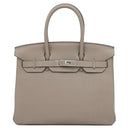 エルメス HERMES バーキン30 グリアスファルト トゴ ハンドバッグ シルバー金具 グレージュ