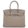 エルメス HERMES バーキン30 グリアスファルト トゴ ハンドバッグ シルバー金具 グレージュ