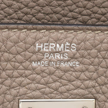 エルメス HERMES バーキン30 グリアスファルト トゴ ハンドバッグ シルバー金具 グレージュ