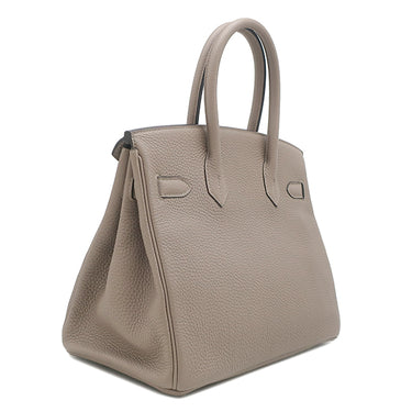 エルメス HERMES バーキン30 グリアスファルト トゴ ハンドバッグ シルバー金具 グレージュ
