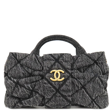 シャネル CHANEL ミニ ボウ バッグ リボン AS5849 ブラック デニム ショルダーバッグ ヴィンテージ金具 デニム チェーンショルダー