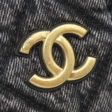 シャネル CHANEL ミニ ボウ バッグ リボン AS5849 ブラック デニム ショルダーバッグ ヴィンテージ金具 デニム チェーンショルダー
