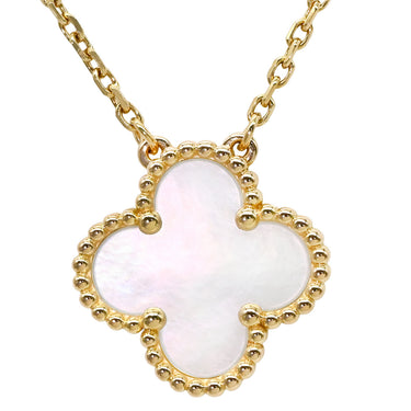 ヴァンクリーフアーペル Van Cleef & Arpels ヴィンテージ アルハンブラ ペンダント VCARA45900 パールホワイト×イエローゴールド K18YG マザーオブパール ネックレス 白 750 18K YG シェル