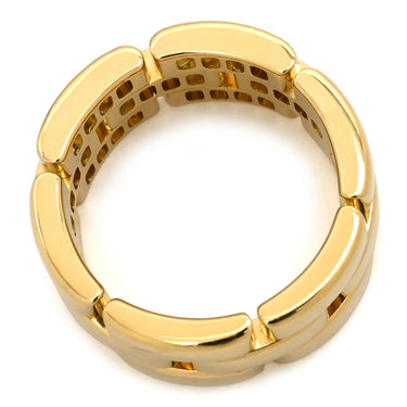 カルティエ Cartier マイヨンパンテール 3ロウ ハーフダイヤ イエローゴールド K18YG ダイヤモンド #50(JP10) リング 指輪 750 18K YG 3連 3重 28石 9.5号