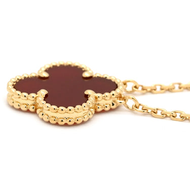 ヴァンクリーフアーペル Van Cleef & Arpels ヴィンテージ アルハンブラ ペンダント VCARD38500 レッド×イエローゴールド K18YG カーネリアン ネックレス Au750 18K 赤 カーネリアン
