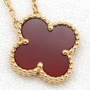 ヴァンクリーフアーペル Van Cleef & Arpels ヴィンテージ アルハンブラ ペンダント VCARD38500 レッド×イエローゴールド K18YG カーネリアン ネックレス Au750 18K 赤 カーネリアン