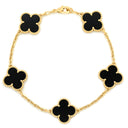 ヴァンクリーフアーペル Van Cleef & Arpels ヴィンテージ アルハンブラ VCARA41300 ブラック×イエローゴールド K18YG オニキス ブレスレット 5モチーフ YG 18K オニキス