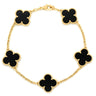 ヴァンクリーフアーペル Van Cleef & Arpels ヴィンテージ アルハンブラ VCARA41300 ブラック×イエローゴールド K18YG オニキス ブレスレット 5モチーフ YG 18K オニキス
