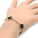 ヴァンクリーフアーペル Van Cleef & Arpels ヴィンテージ アルハンブラ VCARA41300 ブラック×イエローゴールド K18YG オニキス ブレスレット 5モチーフ YG 18K オニキス