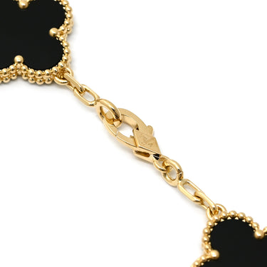 ヴァンクリーフアーペル Van Cleef & Arpels ヴィンテージ アルハンブラ VCARA41300 ブラック×イエローゴールド K18YG オニキス ブレスレット 5モチーフ YG 18K オニキス