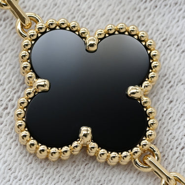 ヴァンクリーフアーペル Van Cleef & Arpels ヴィンテージ アルハンブラ VCARA41300 ブラック×イエローゴールド K18YG オニキス ブレスレット 5モチーフ YG 18K オニキス