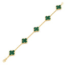 ヴァンクリーフアーペル Van Cleef & Arpels ヴィンテージ アルハンブラ VCARL80900 グリーン×イエローゴールド K18YG マラカイト ブレスレット 緑 750YG 5モチーフ