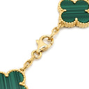 ヴァンクリーフアーペル Van Cleef & Arpels ヴィンテージ アルハンブラ VCARL80900 グリーン×イエローゴールド K18YG マラカイト ブレスレット 緑 750YG 5モチーフ
