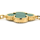 ヴァンクリーフアーペル Van Cleef & Arpels ヴィンテージ アルハンブラ VCARL80900 グリーン×イエローゴールド K18YG マラカイト ブレスレット 緑 750YG 5モチーフ
