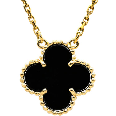 ヴァンクリーフアーペル Van Cleef & Arpels ヴィンテージ アルハンブラ ペンダント VCARA45800 ブラック×イエローゴールド K18YG オニキス ネックレス Au750 18K 黒 オニキス