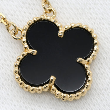 ヴァンクリーフアーペル Van Cleef & Arpels ヴィンテージ アルハンブラ ペンダント VCARA45800 ブラック×イエローゴールド K18YG オニキス ネックレス Au750 18K 黒 オニキス