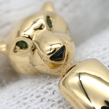 カルティエ Cartier パンテール ドゥ カルティエ SM B4230100 イエローゴールド K18YG オニキス ツァボライトガーネット #58(JP18) リング 指輪 750 18K オニキス ツァボライト 17号