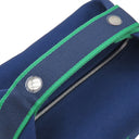 エルメス HERMES ブリッド ア ブラック GM H104223M マリン コットン ポーチ シルバー金具 青 紺 緑 バニティ Hロゴ 刺繍