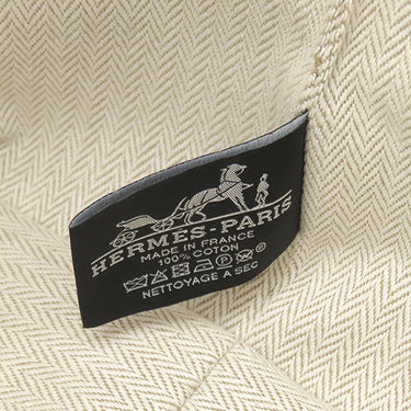 エルメス HERMES ブリッド ア ブラック GM H104223M マリン コットン ポーチ シルバー金具 青 紺 緑 バニティ Hロゴ 刺繍