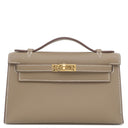 エルメス HERMES ポシェットケリー ミニ エトゥープ ヴォースイフト ハンドバッグ ゴールド金具 新品 未使用 グレージュ 2026年製
