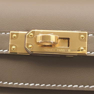 エルメス HERMES ポシェットケリー ミニ エトゥープ ヴォースイフト ハンドバッグ ゴールド金具 新品 未使用 グレージュ 2026年製