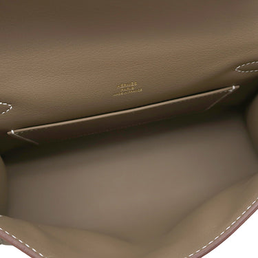 エルメス HERMES ポシェットケリー ミニ エトゥープ ヴォースイフト ハンドバッグ ゴールド金具 新品 未使用 グレージュ 2026年製