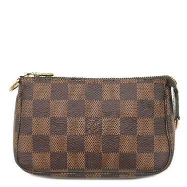ルイヴィトン LOUIS VUITTON ミニ ポシェット アクセソワール N58009 ダミエエベヌ ダミエキャンバス アクセサリーポーチ ゴールド金具 茶 ポーチ