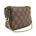 ルイヴィトン LOUIS VUITTON ミニ ポシェット アクセソワール N58009 ダミエエベヌ ダミエキャンバス アクセサリーポーチ ゴールド金具 茶 ポーチ