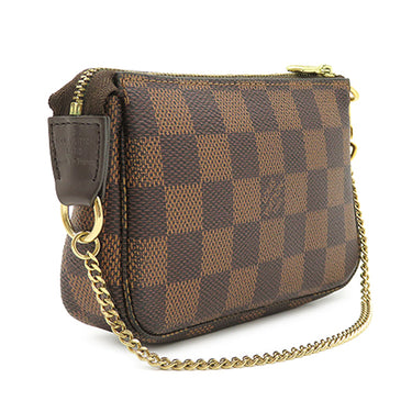 ルイヴィトン LOUIS VUITTON ミニ ポシェット アクセソワール N58009 ダミエエベヌ ダミエキャンバス アクセサリーポーチ ゴールド金具 茶 ポーチ