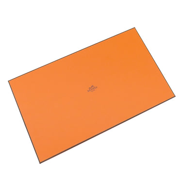 エルメス HERMES ボリードポーチ MM ブラック×オレンジ コットン ポーチ シルバー金具