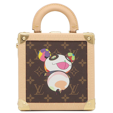ルイヴィトン LOUIS VUITTON LV×TM ミニ スクエア トランク M20468 モノグラムパンダ モノグラムキャンバス 2WAYバッグ ゴールド金具 村上隆 パンダ