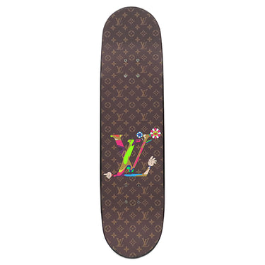 ルイヴィトン LOUIS VUITTON LV × TM スーパーフラット キャラクターズ スケートボード GI1320 モノグラムパンダ ウッド メープル材 小物 シルバー金具 村上隆