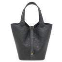 エルメス HERMES ピコタンロック PM ブラック オーストリッチ ハンドバッグ ゴールド金具 黒