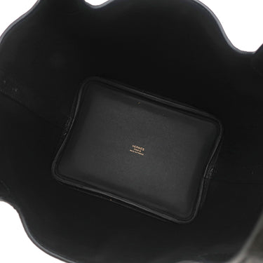 エルメス HERMES ピコタンロック PM ブラック オーストリッチ ハンドバッグ ゴールド金具 黒